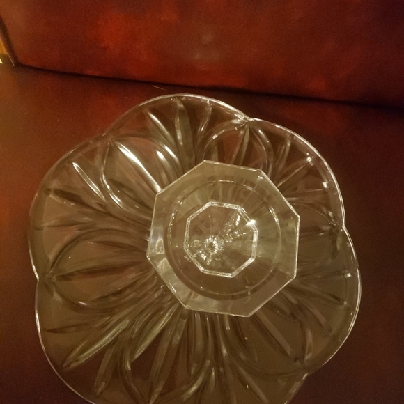 Block Crystal Wyndham Cake Stand Plate 11 3/4" - Picture 4 of 4